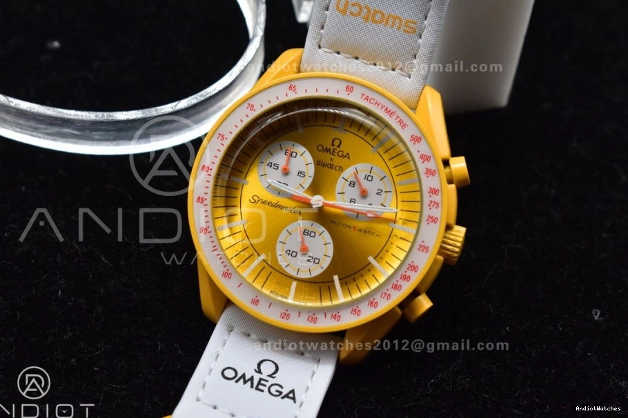 Swatch Nylon to Strap the Quartz Omega x on Bioceramic Mission Attractive Sun Moonwatch 1185 0309